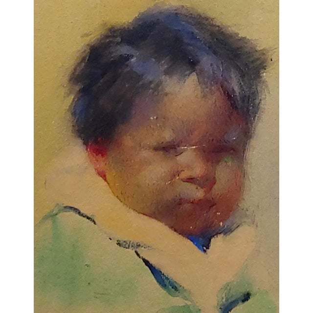 1916 Taos Painting, Portrait of a Pueblo Boy by Gerald Cassidy For Sale - Image 4 of 10