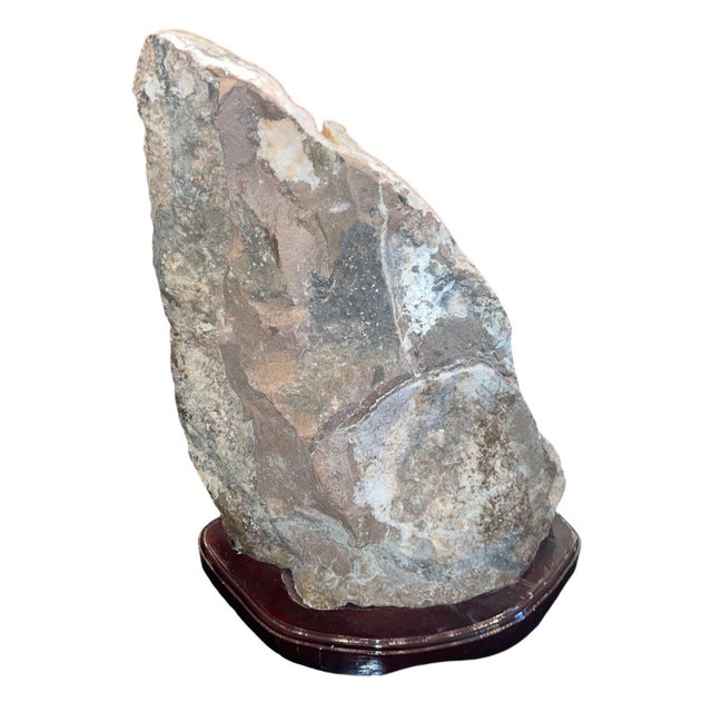 Large Natural Citrine Quartz Crystal Specimen on Wooden Base-Brazil 20th Century For Sale - Image 9 of 10