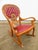 Red Antique Carved Oak Green Man Rocking Chair in Red Tufted Leather ~ Northwind Face For Sale - Image 8 of 17