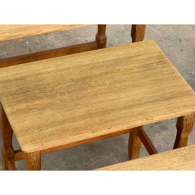 Scandinavian Modern Oak Nesting Tables from Henning Kjærnulf, Denmark, 1960s For Sale - Image 11 of 12