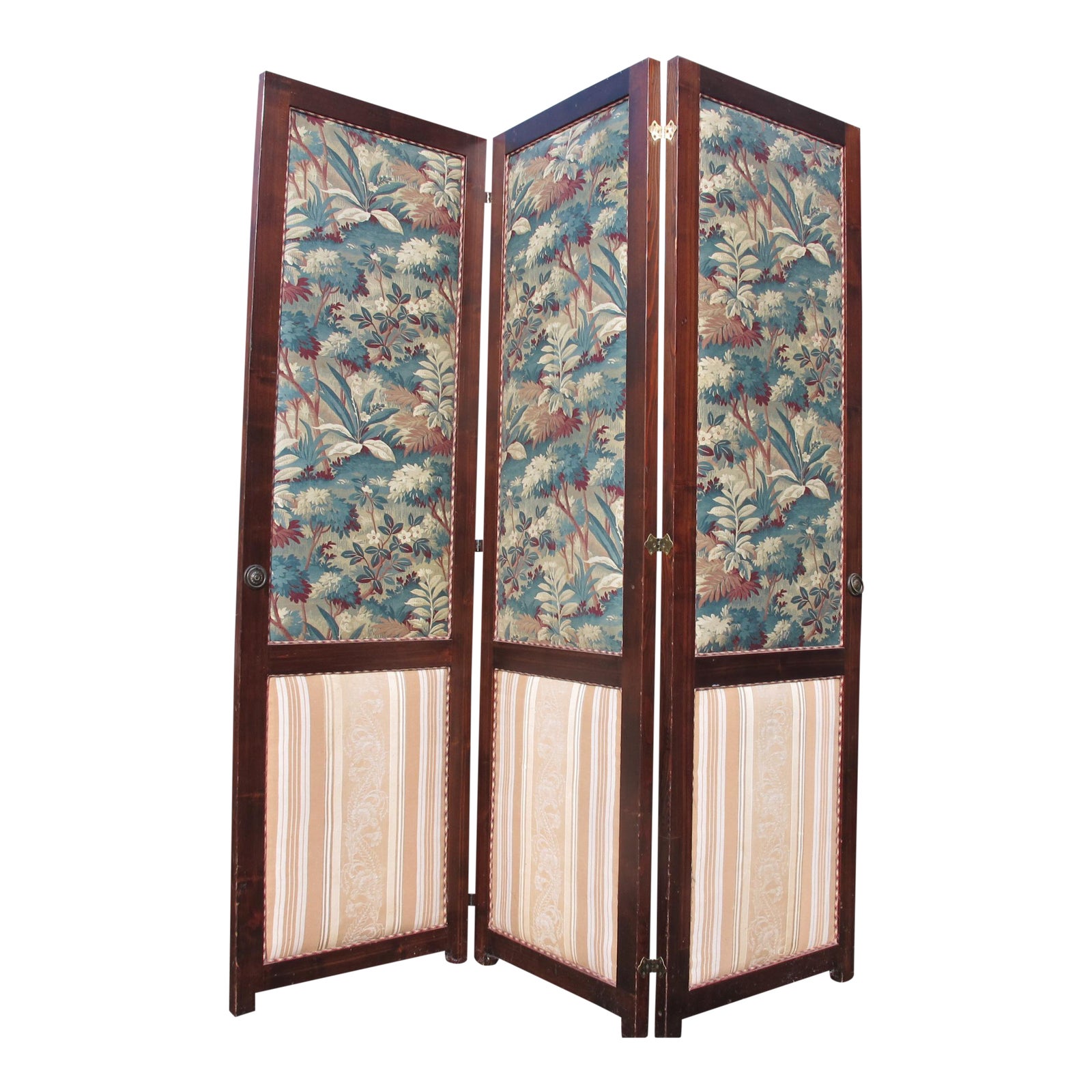 Antique Fabric Covered Folding Screen Chairish