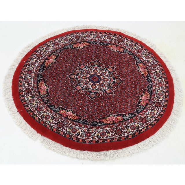 Traditional Pasargad Fine Hand Knotted Persian Bidjar Round Rug For Sale - Image 3 of 4