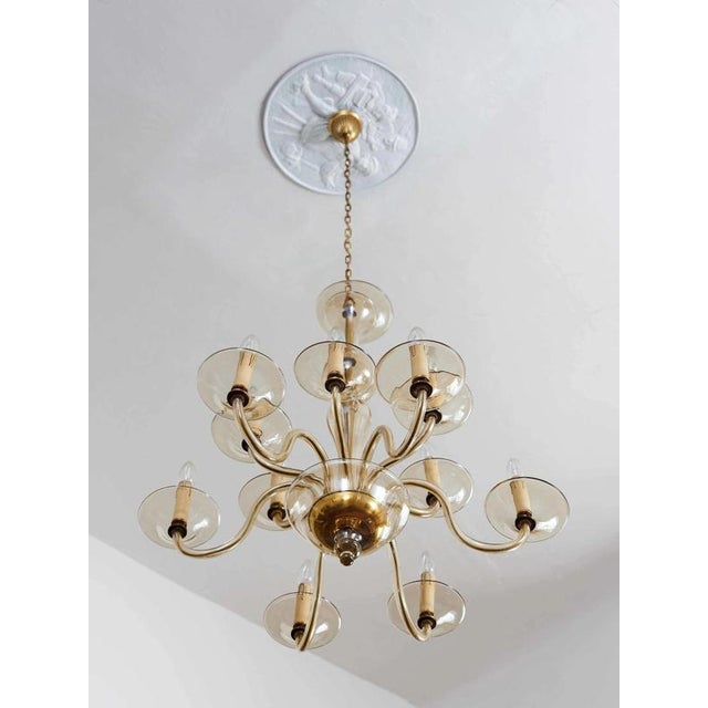 Glass Murano Glass Chandelier, 1970s For Sale - Image 7 of 12
