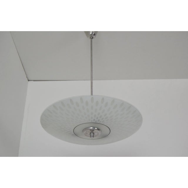 Made in czechoslovakia made of glass, metal 3x e27 or e26 socket new cabling re-polished fully functional original...