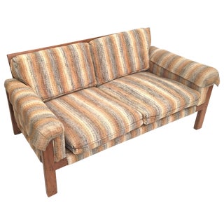 1970's Loveseat with Original Neutral Upholstery For Sale