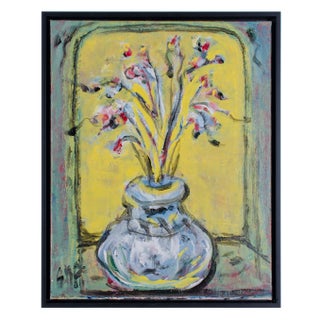 Abstract Oil Painting on Canvas, "Irises 2" by Suzanne McCullough Plowden For Sale