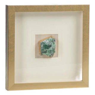 Gold Framed 1-Pc Emerald Crystal Wall Decor For Sale