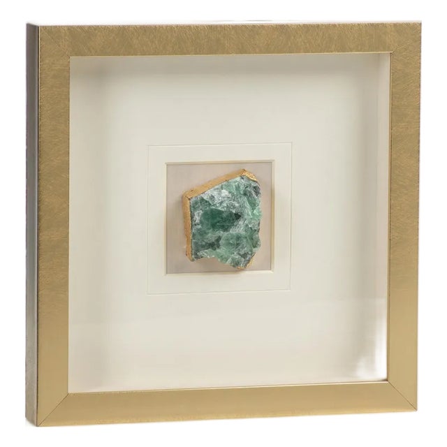 Gold Framed 1-Pc Emerald Crystal Wall Decor For Sale