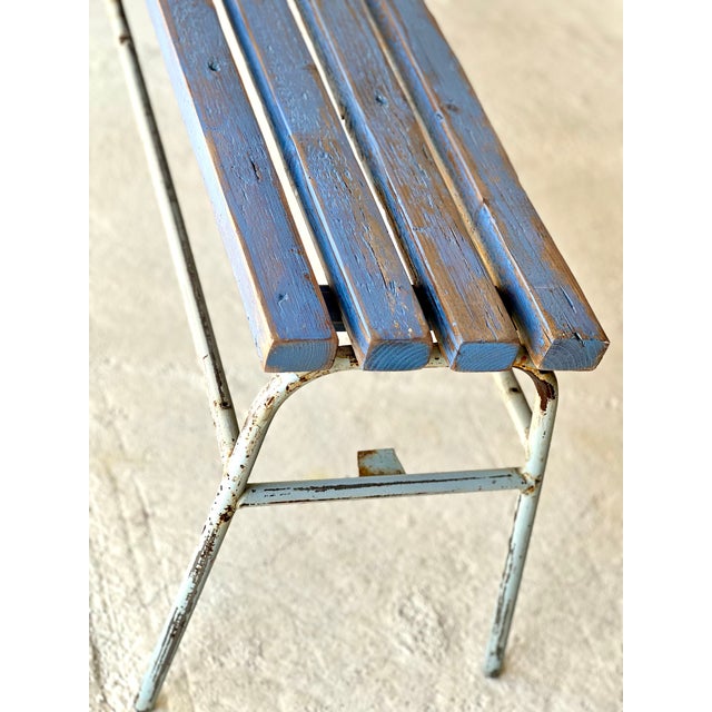 Industrial Blue Bench, 1960s For Sale - Image 10 of 18