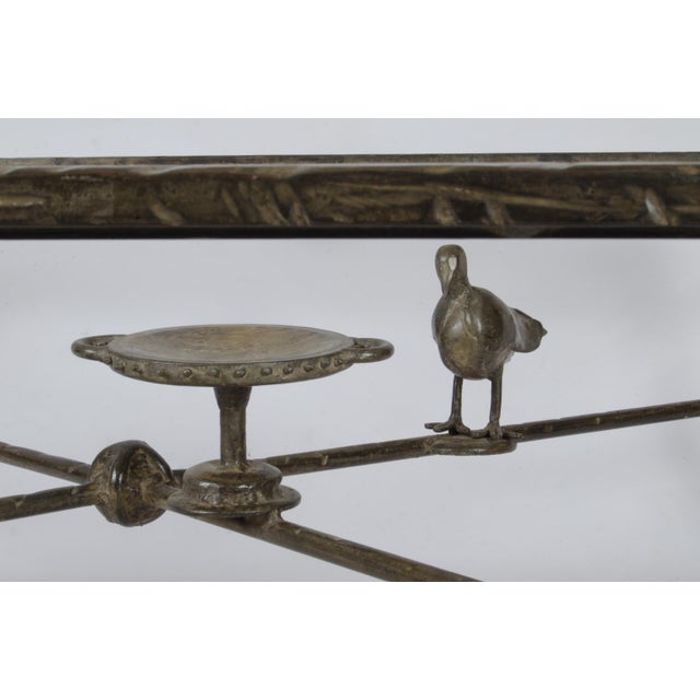 1940s 1940s Giacometti-Style Expressionist Iron Square Coffee Table With Birds, France For Sale - Image 5 of 10