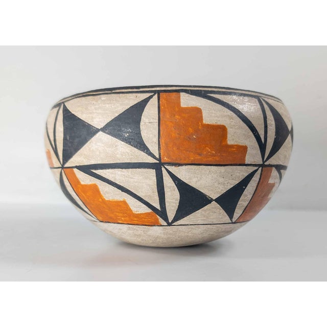 Early 20th Century 20th Century Southwest Native American Indian Acoma Polychrome Pottery Bowl For Sale - Image 5 of 11