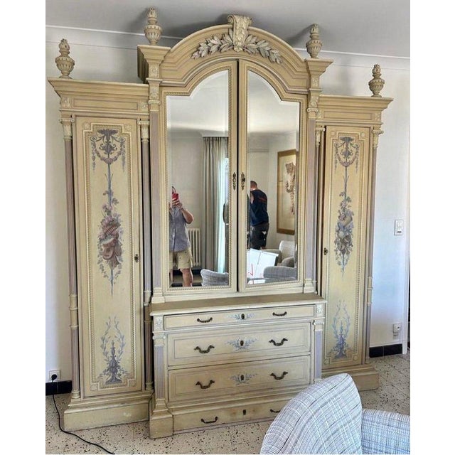 Napoleon III Louis XVI Style Lacquered Wardrobe For Sale - Image 6 of 6