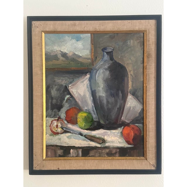 Vintage French Still Life Oil Painting Signed & Framed For Sale - Image 9 of 13