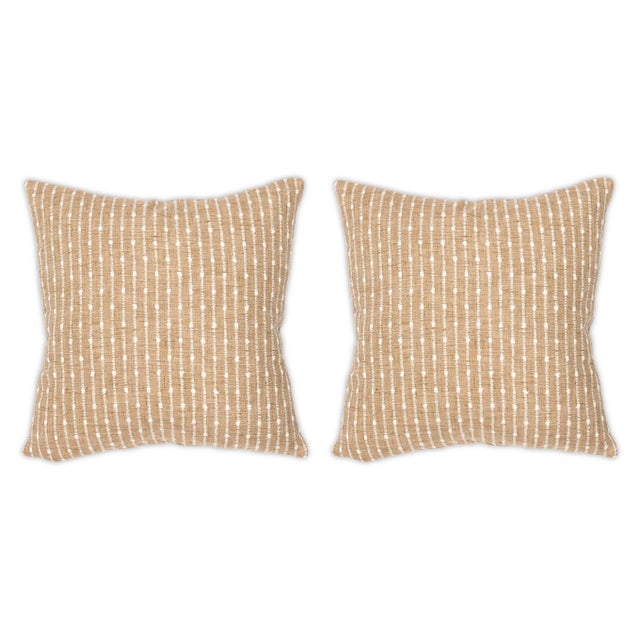 Transitional Alexander Wheat 20x20 Pillow, A Pair For Sale - Image 3 of 3