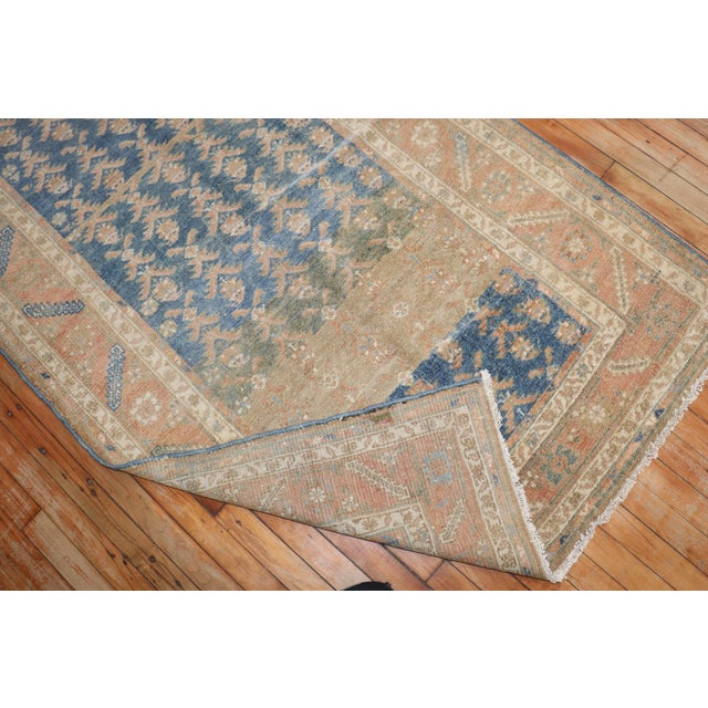 Blue Vintage Zabihi Collection Persian Wide Long Runner - 3'8" x 16' For Sale - Image 8 of 12