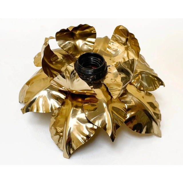 Mid-Century Italian Gilded Iron Flower Sconce from Banci Firenze, 1970s For Sale - Image 6 of 12