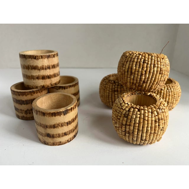 1980s Vintage Tribal Napkin Rings 8 Pieces For Sale - Image 5 of 5