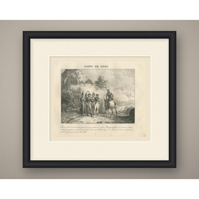 An original antique lithograph from madou's vie de napoléon, published at brussels in 1827. The sheet is lettered "pont de...