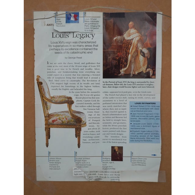 Pair Stunning Vintage French Royalty Framed Colored Engravings For Sale - Image 14 of 15