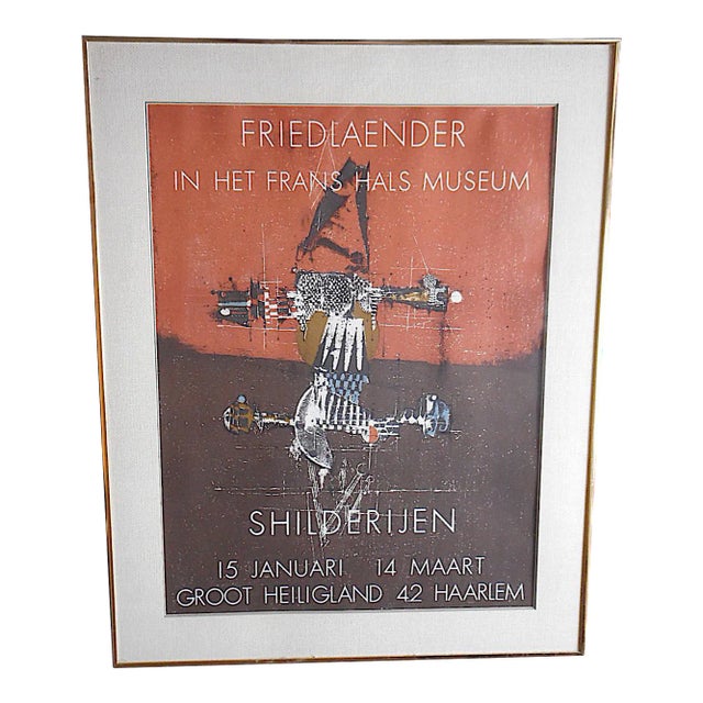 Vintage Mid 20th C. Abstract Color Lithograph-Johnny Friedlander For Sale