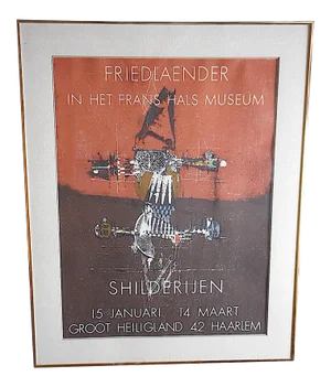 Vintage Mid 20th C. Abstract Color Lithograph-Johnny Friedlander
