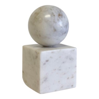 Vintage Alabaster Block Orb For Sale