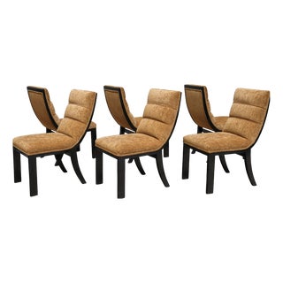 Vintage Dining Chairs in Lacquered Wood by Melchiorre Bega, 1930s, Set of 6 For Sale