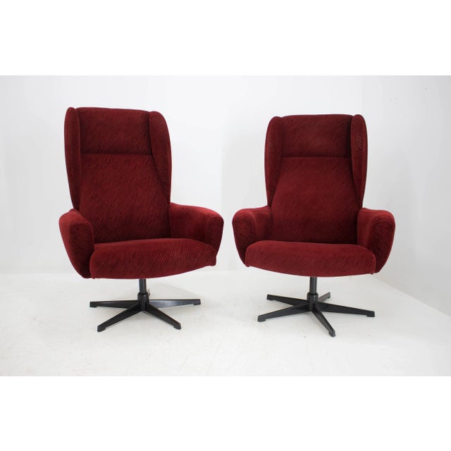 Red Swivel Chair, 1980s For Sale - Image 11 of 11