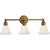 Boston Functional Triple Light in Hand-Rubbed Antique Brass with White Glass Designer: Chapman & Myers Height: 9"...