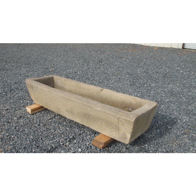 71" Inch Long Hand Chiseled Stone Trough 61 For Sale - Image 12 of 12