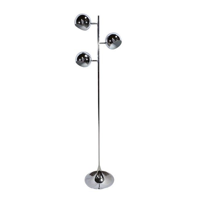 Vintage Floor Lamp in Chromed Metal, 1970 For Sale