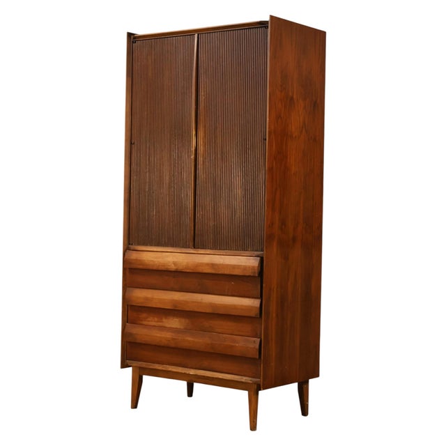 Brown Lane First Edition Vintage Mid Century Modern Armoire C. 1960s For Sale - Image 8 of 13