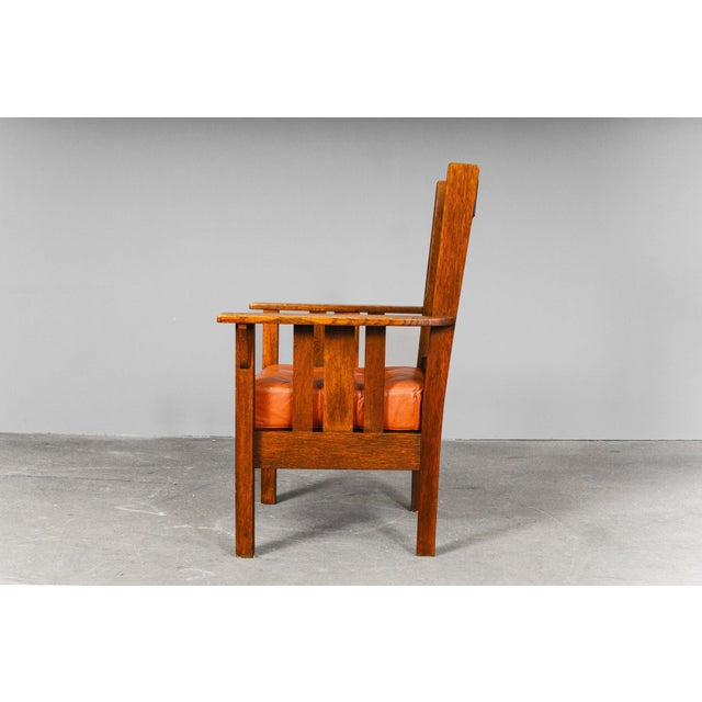 Art Nouveau Chair in Oak For Sale - Image 6 of 18