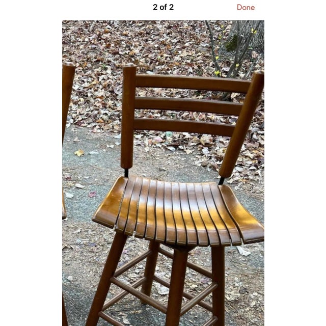 Mid-Century Modern 1970s Collection of Vintage Swivel Barstools-Set of 3 For Sale - Image 3 of 3