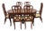 French Set of Dining Table Two Leaves and Six High Back Chairs 6664 For Sale