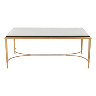 Maison Jansen Style Neoclassical Bronze Glass Cocktail Table For Sale