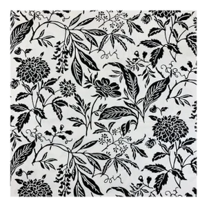 Premier Prints MM Designs White & Black Botanical Floral Leaf Fabric Sample