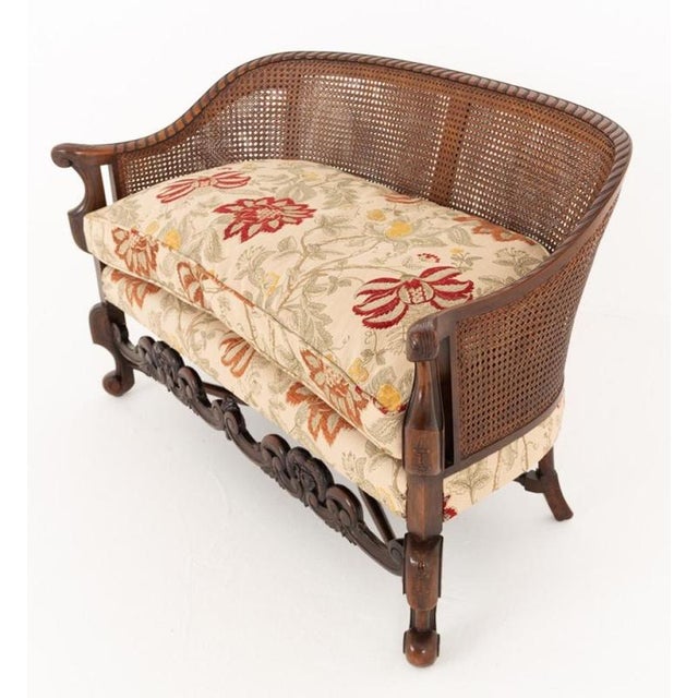 Striking Carolean style mahogany bergC(re suite Comprising two armchairs and matching settee Beautifully shaped mahogany...