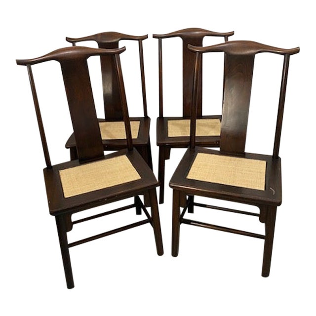 Chinese Hat Dining Side Chairs - Set of 4 For Sale