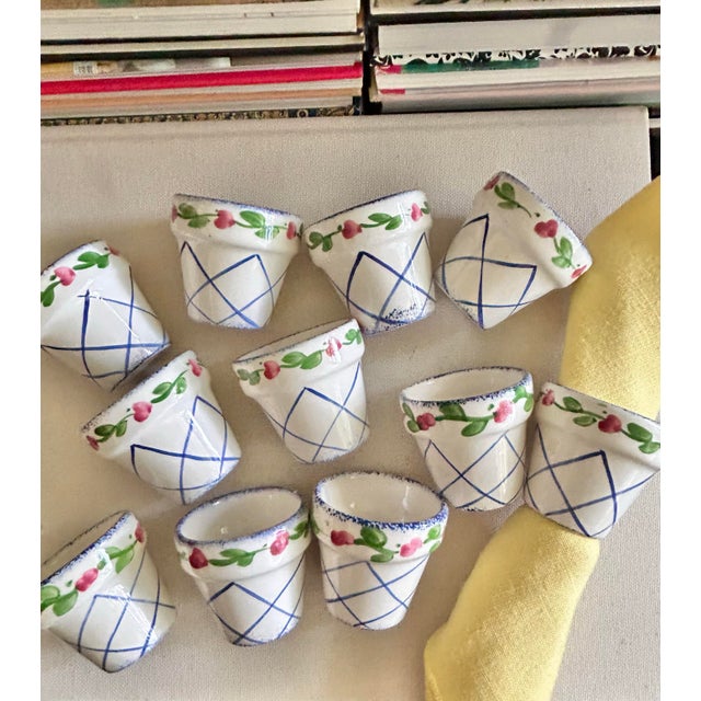 Flower Pot Ceramic Napkin Rings, Set of 11 For Sale - Image 9 of 12