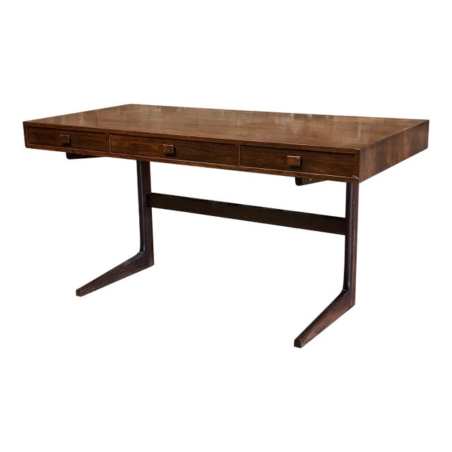 Danish Modern Rosewood Cantilever Executive Desk by Georg Petersens For Sale