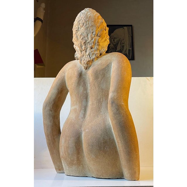 Vintage Italian Terracotta Sculpture of Voluptuous Nude Female Torso, 1950s For Sale - Image 17 of 18
