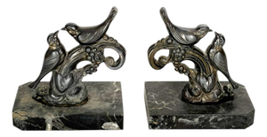 Bookends with Brass Birds and Marble Bases, 19th Century, Set of 2