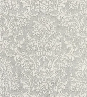 The House of Scalamandré San Luca Damask Fabric, Pearl Grey