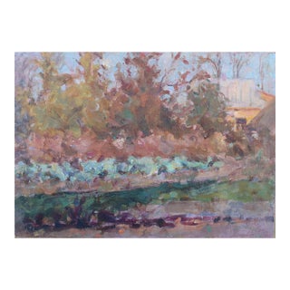 Vintage Ukrainian Impressionist Painting, Rural Autumn Landscape, 1970s 22-30 For Sale