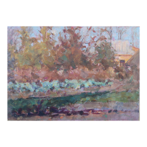 Vintage Ukrainian Impressionist Painting, Rural Autumn Landscape, 1970s 22-30