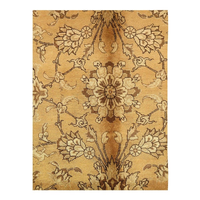A fine mesh of classical Persian palmettes and vines in cinnamon and ivory unfolds in meticulous symmetry and fluid...