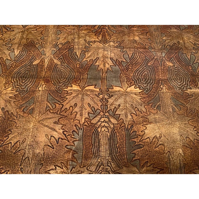 Brown Wall Leather Panel in Cordoba Leather, 19th Century For Sale - Image 8 of 16