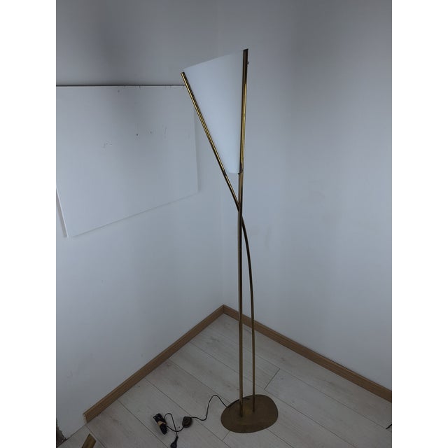 Model 1819 Floor Lamp in Brass and Opaline Glass by Max Ingrand for Fontana Arte, 1950s For Sale - Image 13 of 13