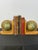 Mid-Century Modern Pair of MCM Wood Bookends. 1960s Vintage Old World Rotating Globe Map Made in Italy For Sale - Image 3 of 7